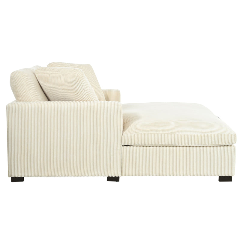 Oversized Chaise, Lounge Chair Classic Design, Soft Fabric, Durable Frame With Solid Wood Legs