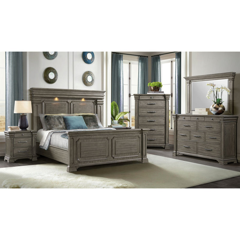 Kings Court - 3 - Drawer Nightstand (Sliding Top) - Gray