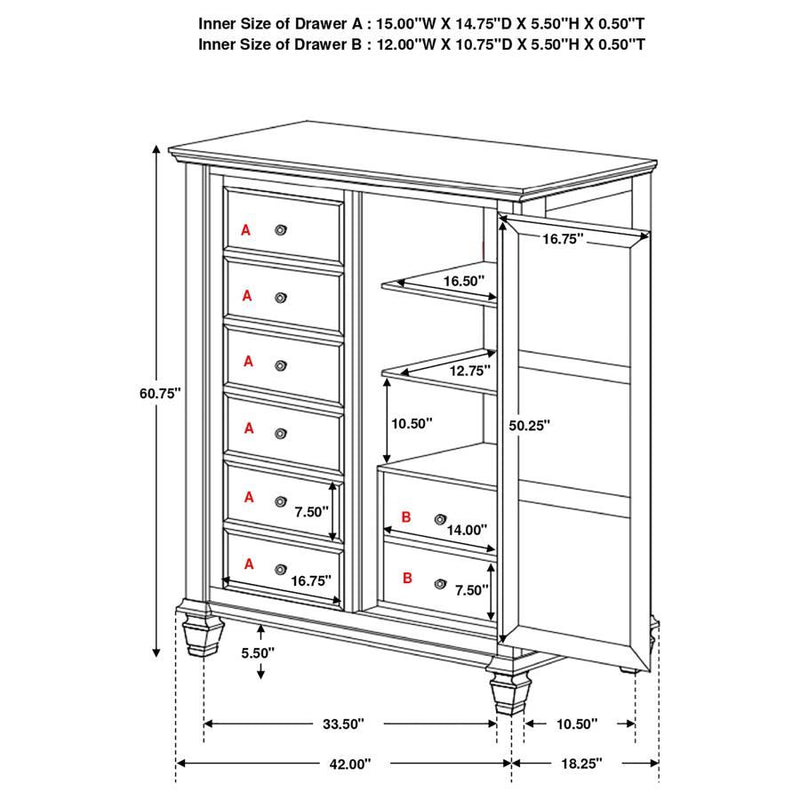 Sandy Beach - Man's Chest with Concealed Storage