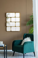 Mirror With en Metal Framed Decorative Rectangle Mirror For Bedroom Dressing Room, Hallway Or Living Spac - Gold