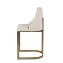 Modern Upholstered Counter Stool With Metal Base - Cream