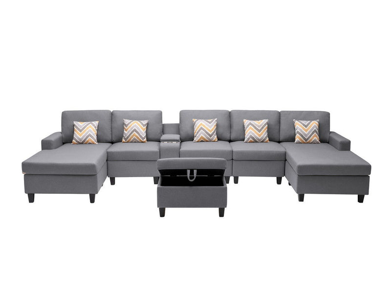 Nolan - 7 Piece Sectional Sofa With Pillows And Interchangeable Legs