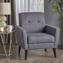 Contemporary Club Chair With Nailhead Trim Fabric And Birch Wood Legs