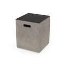 Modern Design Mgo Tank Holder Side Table With Ceramic Top - Black / Gray