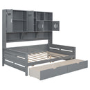 Daybed With All-In-One Cabinet And Shelf