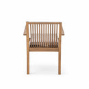 5 Piece Patio Furniture Set Acacia Wood Table And 4 Heavy Duty Cushioned Chairs