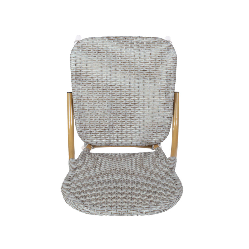 Outdoor Rattan And Aluminum Armless French Bistro Chairs (Set of 2) - Dark Gray