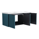 Contemporary Wall Mounted Bathroom Vanity With Resin Double Sink