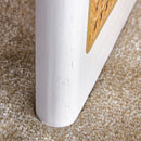 Chinese Style White Solid Wood And Imitation Rattan Coffee Table