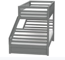 ACME Jason Bunk Bed (Twin/Full & Storage), Gray (1Set/2Ctn) 37840