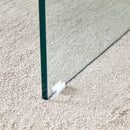 Natural Style Coffee Table With Glass Legs - Wood Grain Texture