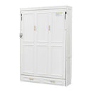 Full Size Murphy Bed With 2 Drawers - Beige