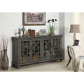 Hand Painted Textured Credenza Storage Cabinet