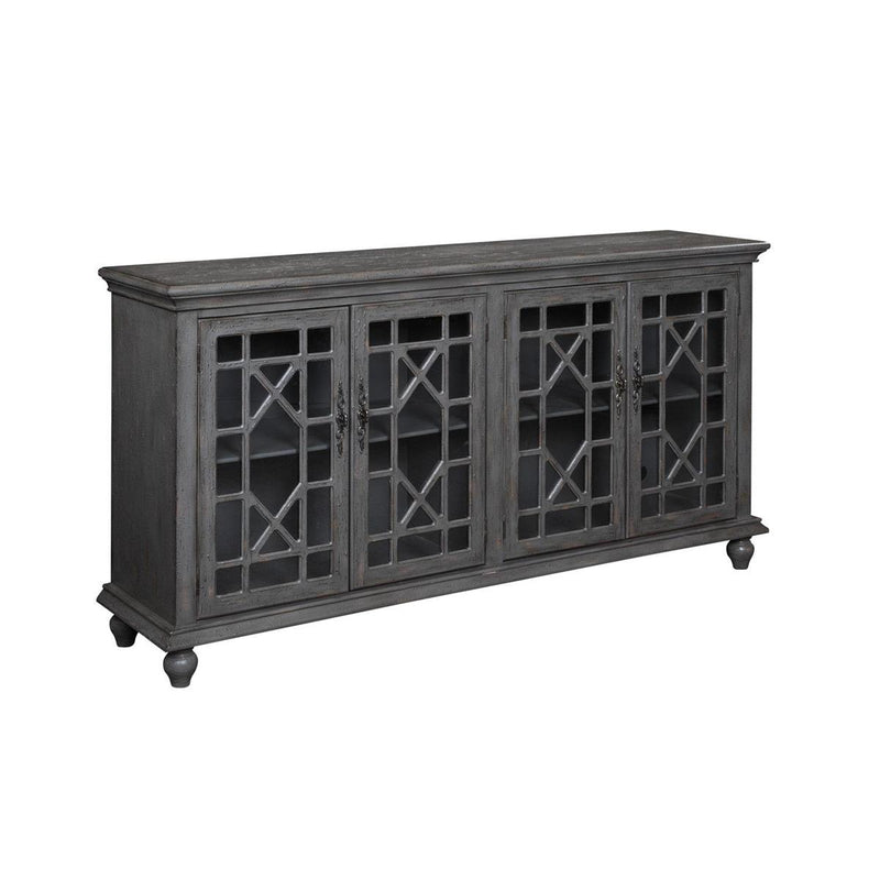 Hand Painted Textured Credenza Storage Cabinet