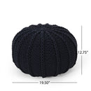 Bordeaux - Knitted Cotton Round Pouf Ottoman And Floor Cushion