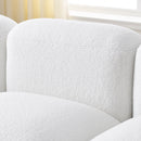 L-Shape Modular Sectional Sofa, DIY Combination,Teddy Fabric,White