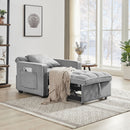 Modern Velvet 3 In 1 Sofa Bed Chair, Adjustable Recliner