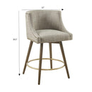 Swivel Counter Stool With Antique Bronze Detailing - Beige Multi