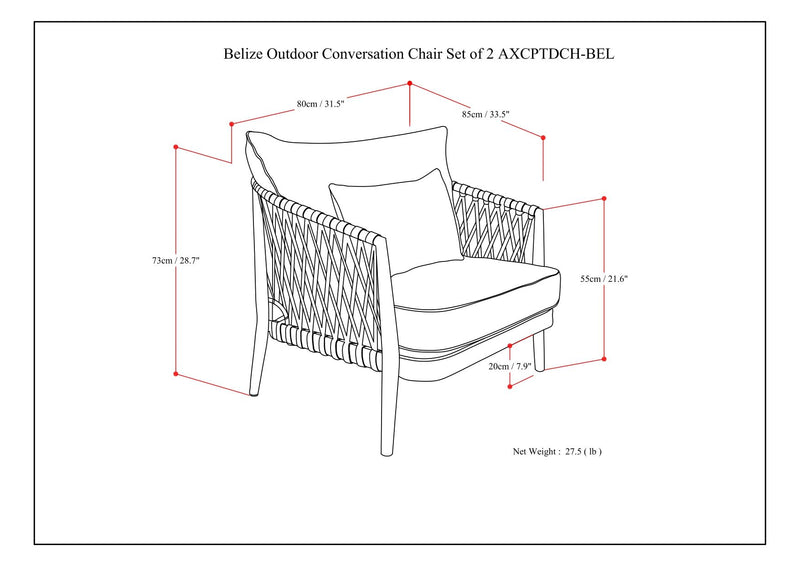 Belize - Outdoor Conversation Chair (Set of 2) - Sand Drift