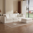Cloud Sectional Couch, Convertible With Ottoman, 3 Seater Modular Design