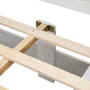 Full Bed with Bookcase Headboard, Under bed Storage Drawers and Bed End Storage Case,White
