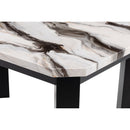 Magaly - Bar Table With Marbled Top Detail And Scalloped Edges - Dark Gray
