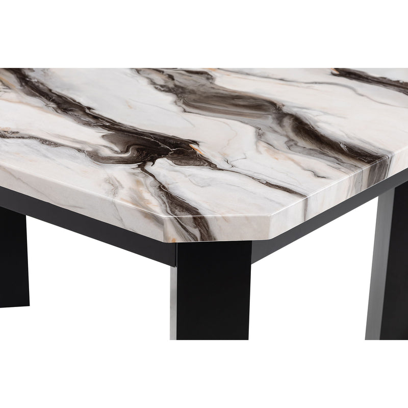 Magaly - Bar Table And Stool 5 Piece Set With Marbled Top Detail - Dark Gray