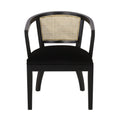 Elegant Dining Chair With Cane Web Backrests And Velvet Upholstery