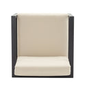 Modern 3 Piece Outdoor Patio Seating Set With Aluminum Frame And Weather Resistant Cushions - Beige / Gray