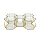 Modern Coffee Table With Double Layer Tempered Glass And Polygonal Design