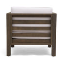 Outdoor Acacia Wood Patio Chair With Fabric Cushion