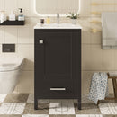 Bathroom Vanity With Ceramic Sink, Soft Close Drawers, Door Organizer, Divider Drawer, Adjustable Foot Pads