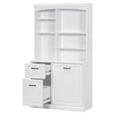Bathroom Storage Cabinet With Tilt Out Hamper, Tall Free Standing Organizer With Drawers & Adjustable Shelves, Linen Tower With Steel Handles - White