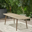Placidity - Outdoor Expandable Dining Table With Slatted Tabletop And Tapered Legs