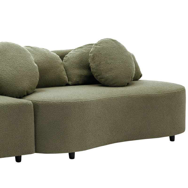 Modern Living Room Sofa Lamb Velvet Upholstered For Home