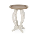 French Country Style Accent Table With Hourglass Design