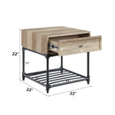 Brantley - End Table - Oak & Sandy Black Finish - 22" - Atlantic Fine Furniture Inc