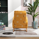 Modern Accent Rocker Armchair With Side Pocket, Upholstered High Back
