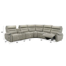 Jayke - Power Motion Sectional Sofa - Light Gray Top Grain Leather Match