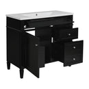 Bathroom Vanity & Top Sink, Modern Bathroom Storage Cabinet With 2 Drawers And A Tip-Out Drawer