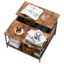 Lift Top Coffee Table With Storage, Adjustable Height Living Room - Black / Brown