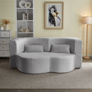 Floor Convertible Sleeper Sofa Bed With 2 Pillows