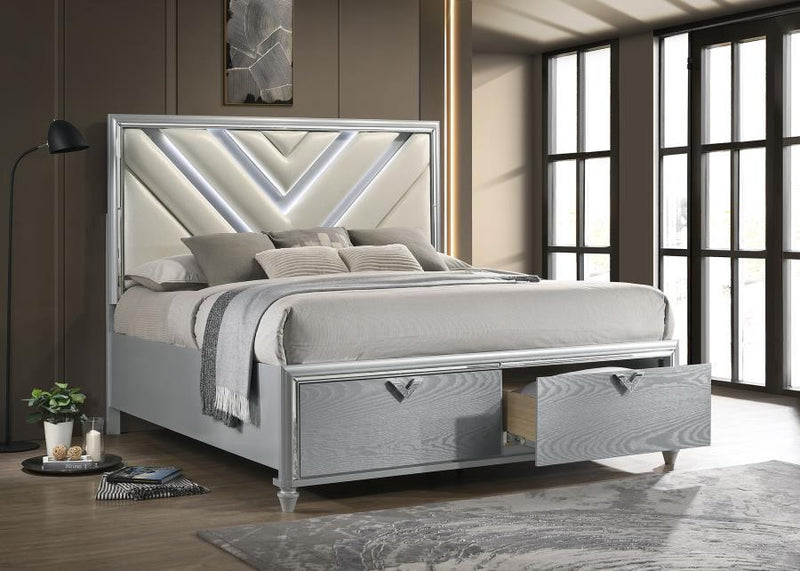 Veronica - Wood LED Storage Bed