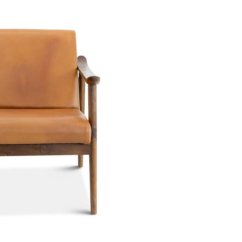 Brandon - Antique Leather Lounge Chair - Brown / Tan