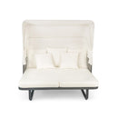 Outdoor Patio Rattan Daybed With Detachable Pillows