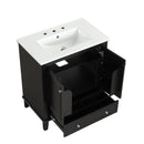 30" Bathroom Vanity With Sink Combo, Multi Functional Bathroom Cabinet With Doors And Drawer - Black