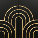 Modern Fluted Sideboard Buffet With Storage, Curve Element, 4 Doors With Adjustable Shelves