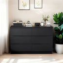 6 Drawer Dresser With Spacious Countertop And Concealed Handles