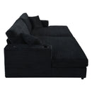 Oversized Loveseat Chaise With 2 USB Ports, 2 Cup Holders And 2 Throw Pillows