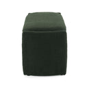 Elegant Long Shaped Storage Ottoman Bench, Boucle Material, Simple And Grand Design - Dark Green